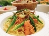 境港サーモンとアスパラの和風ガーリッククリーム「地元食材を使った「Sprout Garlic Pasta fair～３つのご褒美」（境港サーモンとアスパラの和風ガーリックパスタ）」