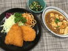 「本日のAランチは　ミックスフライと麻婆豆腐」