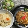 本日のAランチは　チキンカツの玉子とじ&たけのこご飯