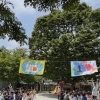 「なかの幼稚園」年長さん、手作りの旗ができた！！