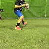 送球のときは、前足をかかとから着地しよう！