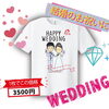 結婚のお祝いに💒HAPPY WEDDING⭐1枚でこの価格3500円🐸世界にひとつの贈り物🐸個性あふれるオリジナルTシャツを作ろう🐸【東金町で店頭受付☆Tシャツ・ポロシャツ・ビブス・キャップ・トレーナー注文はお任せください】