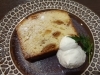 甲州白ワイン漬けイチジクとオレンジのケーキ「【甲州ワイン漬けイチジクとオレンジのケーキ】     新しいデザートのご紹介です。 甲州白ワインに漬けたイチジクとオレンジを混ぜ込んで焼き上げたケーキ。たっぷりの甲州白ワインのシロップを染み込ませてしっとりとした口当たりに仕上げにました」