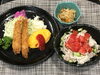 「本日のAランチは　冷しゃぶ風とエビフライ」
