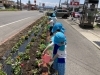 花壇の水やりで協調性を育もう「生協塩川店前の花壇に、保護者の方と一緒に花の苗を植えました」