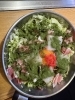 伊勢茶焼(モダン焼き、お好み焼き)、こだわりの地元食材を絶妙に使った一品です。「大阪モダン焼 風月亭です。」