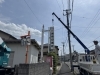 旧看板を取り外す様子「国府印刷社-看板修理工事」