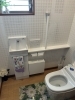 取替後のカウンター付き手洗い器「トイレのカウンター付き手洗い器をホワイトで一新しました」