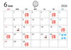 6月カレンダー「6月営業&イベント」