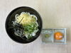 ぶっかけうどん 550円「店長の思い出ぶっかけうどん＊岡山風の少し甘い出汁が決め手」