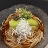 小岩・手打ちそば芯玄の夏蕎麦 茄子としらすの冷かけ蕎麦
