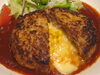 「【週替わりメニュー】チーズとコーンの包み焼き和牛を使ったハンバーグ」