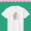 おめかしフラミンゴのオリジナルアートTシャツ