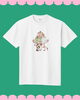 「おめかしフラミンゴのオリジナルアートTシャツ」