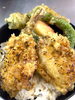 「舞鶴旬の名物コラボ！岩がきと万願寺甘とうの天丼🦪🌶️」