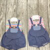 👶シンプル服も ワンタッチでおしゃれ感アップのスタイ＆ブルマセット