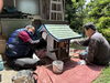 下地塗装の様子「⛩️ 稲荷社遷座・石碑移設事業 二. ⛩️」