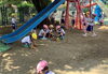 いろんな遊びが展開されています。「暑い日も木陰で元気いっぱい遊んでいます🌞🌳」