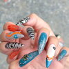 ゼブラ柄×ビビッドカラー♪長さだし10本アートで個性派ネイル