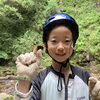 旅の途中で川遊び