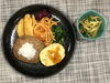 「本日のAランチは　和風おろしダブルハンバーグ　ハンバーグと豆腐ハンバーグ」