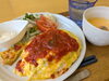 「カフェこぴーぬ特製！こだわりトマトソースが彩るふわとろオムライス♫」