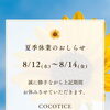 【夏季休業のお知らせ】サンキューカット・マイパレット🌻