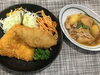 「本日のAランチは　海鮮ミックスフライと肉じゃが」