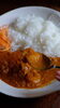 「ぷりぷりの海老が主役。人気の「えびカレー🦐」をどうぞ。」