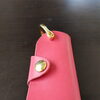 やさしいピンク×ゴールド金具の、大人かわいい革のキーケースができました