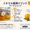 オレンジのミネラル発酵ドリンク作りワークショップ開催のお知らせ