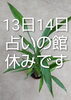 13日14日はお休みです。「占いの館お盆の店休日です。」