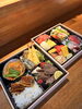 二段重に詰まっ箱御膳懐石弁当(雪)ご自宅にお届けしました。ありがとうございました。「船橋・馬込霊園そばの法事・慶事に｜個室で箱御膳懐石会席と懐石弁当配達」