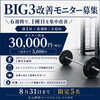 【8月31日まで】BIG3改善モニターを募集します！