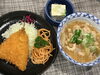 「本日のAランチは　とん汁とアジフライ」