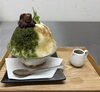 抹茶が香る、ひんやり極上かき氷「オススメ☆和三盆かき氷・抹茶といちじくのあいがけ」
