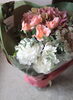 アンティークピンクの紫陽花とバラを束ねたおしゃれな花束「アンティークピンクの紫陽花を束ねた、おしゃれな花束」
