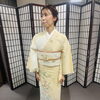 問屋町レンタル着物TUZUMI　リピーターさまの淡いクリーム色振袖コーディネート紹介