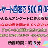 🎁 アンケートに答えて500円OFF！