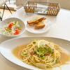 ポムドールのランチ【本日のパスタランチ】爽やかレモンと枝豆のあさりスパ🍋