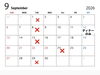 9月営業カレンダー「9月営業のお知らせ～ランチ・ディナー・パーティー（宴会、歓送迎会、忘年会、新年会、女子会）サマーランド帰りにご利用頂ける秋川のイタリアン肉バル【グリルダイニング COLLABO】〜」