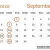 9月のお休み
