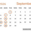 9月のお休み