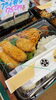 「ミックスフライ弁当［秋］……カキフライ、きのこクリームコロッケ、鮭フライが入ったお弁当です！」