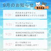 9月のイベント出店スケジュールのお知らせ