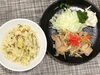 「本日のAランチは　焼肉とさつまいも昆布の炊き込みご飯」