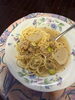 カブと枝豆とアサリのコンソメパスタです。「群馬県公安委員会届出済み。あなたのお悩み事必ず解決致します。ご連絡お待ちしています。」