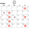 10月営業カレンダー🗓️