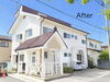 施工後写真「外壁と屋根の塗装工事｜落ち着いたベージュとワインレッドが映える明るくおしゃれな住まいへ」