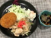 「本日のAランチは　焼肉と牛肉じゃがコロッケ」